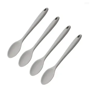 Spoons 4 Pcs Silicone Spoon Non-stick Kitchen Supplies Decor Concentrate Mixing Soup Silica Gel Ramen