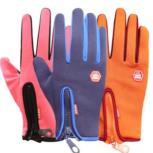 Зимние мужские перчатки, теплые сенсорные перчатки для спортивной рыбалки, брызгозащищенные для катания на лыжах, армейские велосипедные перчатки для сноуборда, нескользящие женские перчатки на молнии