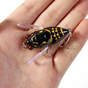 1pcs 4cm 55g Bionic Iscas Artificial Wobblers Crankbait Pesca Insect Pike Tackle Simulation Cicada Hard Fake Bait Fishing Lure 240327