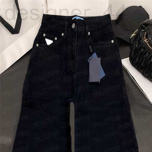 Kvinnors jeans designer metall badge kvinnor byxor modedesigner lady rak hiphop byxor streetwear 5n28