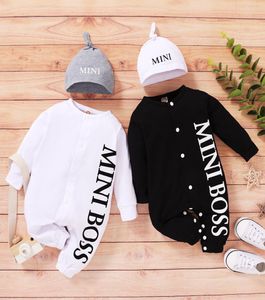PatPat 2020 Autumn Winter Baby Boy MINI BOSS Jumpsuits with Hat Baby Toddler Girl Boy One Pieces Jumpsuits Baby Clothes 15031296
