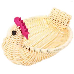 Dinnerware Sets Easter Decoration Basket Egg Animal Modeling Baskets Rattan Candy Material Shaped Fruit Holder Child Dried