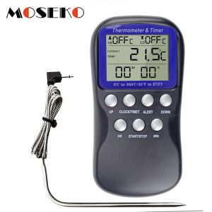 Gauges Digital Oven Thermometer BBQ Food Probe Meat Kitchen Thermometer Cooking Tools Temperature Sensor with Timer and Alarm Function