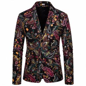 men's Suits Gothic Style Fi Printed Cott Tops Jacket Spring and Autumn Youth Male Single Breasted Blazer Jackets Outwear S57z#