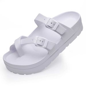 Tofflor kimdi icplattform sandaler kvinnor fashionabla eva underkläder rack med välvt stöd djupa häl cup skjutreglage utomhus strandskor 4 cm h2403287lvw