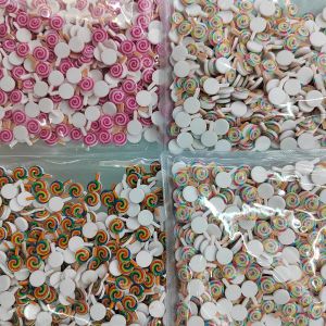 Komponenter 500pieces 1014mm DIY HESSIN CANDY Lollipop Sticker Half Beads Scrapbook For Woman Kids Hairpin Jewelry Making Accessories 2022