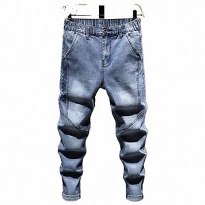 5xl 6xl 7xl Men fi Jeans Plus Persality Streetwear Vintage Blue Harem Pants Brand Man Ounsers 2023 Spring Clothing W4QV＃