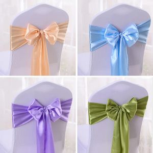 Sashes Wedding Satin Chair Sashes Ribbon Rose Gold Bows Tie for Banquet Party Event Supplies Birthday Baby Shower Chair Belt Decor