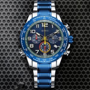 New Design Mens Watches Chronograph Quartz Movement Male Clock Luxury Business Wristwatch F1 Designer Watches for Men Watch montre256n