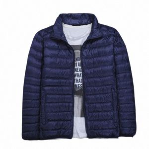 Piumino leggero da uomo 5XL-6XL Plus Size Giacca ultraleggera Cappotto corto per papà Anatra bianca di alta qualità Busin Capispalla casual 92VN #