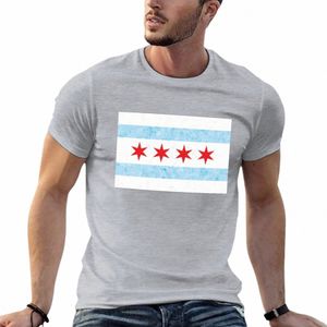 City Flag of Chicago T-shirt Sportfans Nya editi Plain Men Graphic T-skjortor Y07H#
