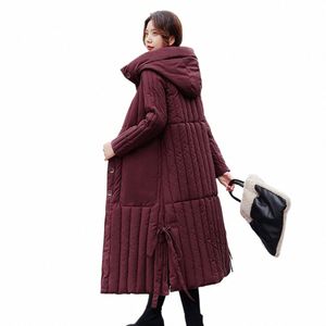 Hooded LG Parka Down Parka Women Winter Coat Jacket LG Style Off the Knee Down Cott Padded Jacket For Women U7QU#