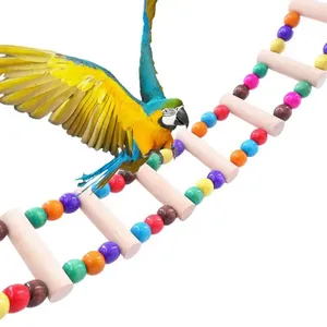 Andra fågelförsörjningar papegoja stege träsvängning för parakitklättring leksaker rep bur tillbehör
