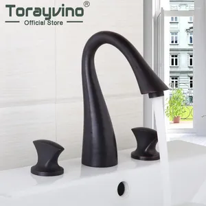 Bathroom Sink Faucets Torayvino Waterfall Faucet. Oil Rubbed Bronze Brass Basin Faucet Deck Mounted