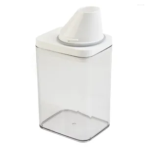 Flytande tvåldispenser tvättförvaringslåda lock transparent upp pulverbehållare tvättmedel