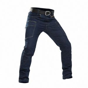 Militär taktisk elastisk mäns jeans bär resistenta multi ficka rena stuga raka byxor mäns utomhussportbyxor ropa v9va#