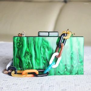 Sznurka Pearl Green Mini Flap Kobiety torby na ramię projektanta marki akrylowe sprzęgła torebki Luksusowe r żeńskie torba crossbody mała torebka