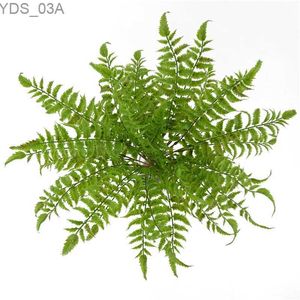 Faux Floral Greenery Artificial Green 17 Bunch Venus Fern Leaves Persian Grass Fake Plants Wall Hanging Plastic Leaf Bonsai Home Wedding Decoration 240327