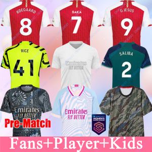 2023 2024 G.Jesus Soccer Jerseys Rice Smith Rowe Saka Player J.Timber Martinelli Tierney 23 24 Football Shirt Men Kids Odegaard Sambi Fabio Vieira Saliba Havertz