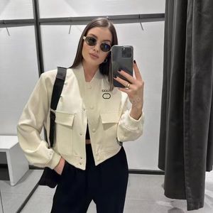2024s moda feminina bolso bomba jaqueta retro manga comprida botão frontal casual jaqueta feminina moda inglaterra futebol topo