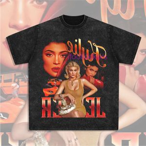 camiseta de grife masculina pólo kylie impresso com mangas curtas de mangas curtas de manga curta pescoço redondo de algodão puro com um colarinho pequeno como uma camisa masculina da moda de base