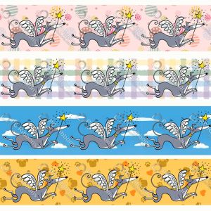 accessories 11/2" Cute Greyhound Printed Custom Dog Design Cartoon for DIY Crafts Hair Bow Collar Lanyard/Satin /3" Grosgrain Ribbon CA324