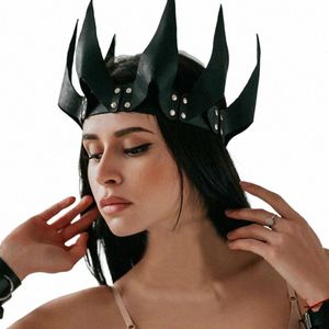 BDSM erotyczna seksowna maska ​​cosplay skórzana maska ​​skórzana Harn halen impreza maskarada Ball Fancy Crown Masks punk sex zabawka o6pf#