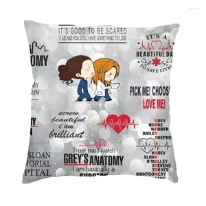 Travesseiro Grey's Anatomy Capa Dupla Face 3D Impressão Cartoon Tv Movie Floor Case para Sofá Cool Fronha Casa Decorativa