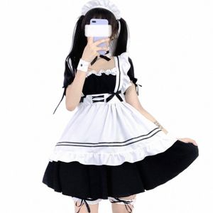 Vino rosso dolce costume da cameriera Lolita carino costume da cameriera cosplay gioco a mano c724 #