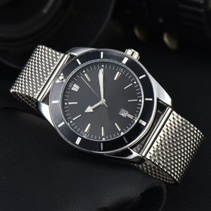 Casual movimento de quartzo relógios superocean designer mens relógio com data preto azul mostrador redondo reloj hombre famoso relógio de luxo luminoso banhado a prata sb079