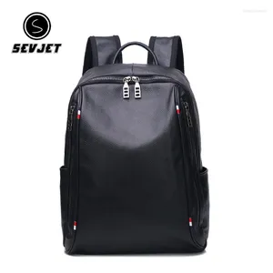 Rucksack Aus Echtem Leder Männer Casual Schule Taschen Für Teenager Laptop Rucksack Reise Schlinge Schulter Kupplung Geldbörse Bagpack JYY1015