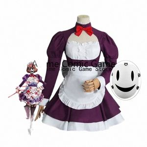 Maid-Fuku Kamen Cosplay Costume Anime High-Rise Invasi Cosplay Costume Mask Tenkuu Shinpan Women Outfits Halen T161＃