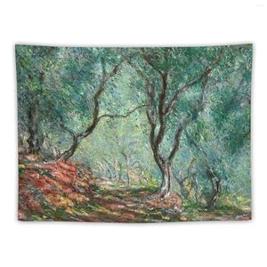 Tapestries Claude Monet - Olive Tree Wood In Moreno Garden Tapestry Wall Decor Room Aesthetic