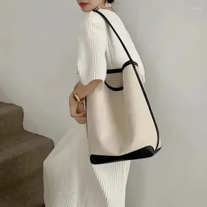 Omuz çantaları tuval çantası kadınlar için büyük kapasiteli kova tembel tote bolsas mujer alt koltuk kolu bolsos moda gündelik sac de femme