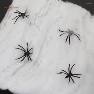 Decorative Flowers Super Stretch Web 16 Foot Long Creepy Halloween Party Home Decoration 6XDD