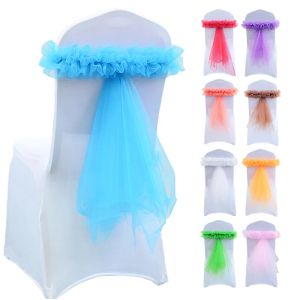 Schärpen 10 Stück Organza-Schärpen, Tretch-Spandex-Stuhlschleife für Hochzeit, Party, Veranstaltung, Bankett, Heimdekoration, Großhandel, Stuhlknotenband