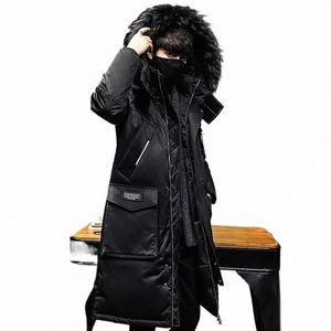 Piumino da uomo Parka Cappotti da uomo Inverno Lg Cappotto Giacca fredda da uomo con cappuccio addensato Piumino invernale Parka da uomo X8QA #