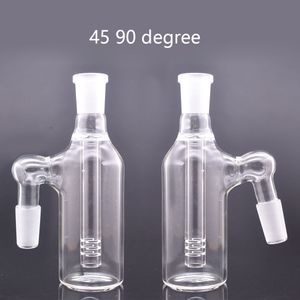 2pcs Vidro Ash Catcher Bong 14mm 18mm Hookah Water Ice Catchers Grosso Pyrex Clear Bubbler Ashcatcher 45 90 Graus para Dab Rig Bong