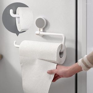 Ganchos 1 pc Suporte de papel de cozinha Sticke Rack Rolo para toalha de banheiro Estanterias Pared Decoracion Organizador de prateleira de tecido