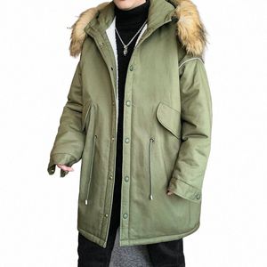 Mäns vinter varma kappa män förpackad pufferjacka LG -kappa med avtagbar päls huva stretwear herrar kläder koreanska män parka p3bj#