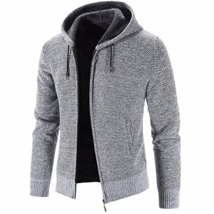 Homens Jaquetas de Outono Casaco Zipper Placket Lg Mangas Com Capuz Chapéu de Cor Sólida Manter Quente Cordão Cardigan Slim Fit Inverno Hoodie O3BR #