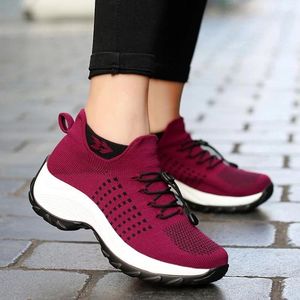 Casual Shoes Women's Running Sock Sneakers Breathable Female Thick Bottom Shoe Ladies Walking Platform Loafers Tenis Para Hombre