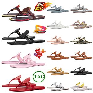 Lady OG Original Leather Tory Miller Sandal Luxury Womens Soft Beach Torys burchslides Designer Sandals Flip Flops Slides Black White Yellow Red Slippers Loafers