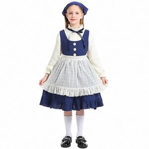 Pastoral Farm Maids Civilian Poor Clothes Party Performance Costumes Children's Match Girl Costumes Stage Spela Costumes A5G3#