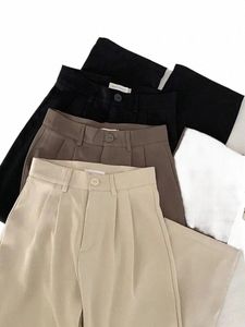 jmprs High Waist Women Suit Pants Fall Straight Office Ladies Korean Fi Trousers Casual Butt Loose Female Black Pants New 90Pg#