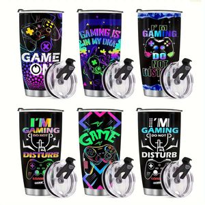 1pc, 20oz/560ml Gamers, Cool Men Teen Boys Girls Boyfriend, Gaming Gifts, Gift Ideas, Cups Hot & Cold Drinks, for Game Lovers, Stainless Steel Tumbler with Lid