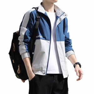 Jaqueta masculina primavera e outono tendência stand-up colarinho jaqueta tamanho grande solto roupas casuais t4k7 #