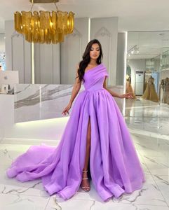 Fabulous A Line Evening Dresses for Women One Shoulder Organza Evening Gowns Sweep Train Formal Wear Birthday Pageant Party Celebrity Special Occasion Dress