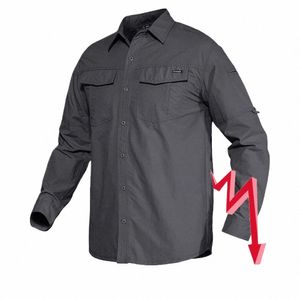 magcomsen Men's Lg Sleeve Hiking Shirts Quick-drying Sun Protecti Fishing Travel Shirt Outdoor Lightweight Shirts 38kK#