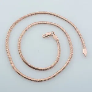 Correntes 3mm 45cm Homens Mulheres Gargantilha Rose Gold Color Herringbone Colar